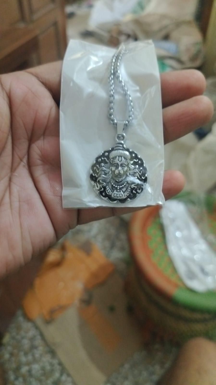 Hanuman Ji Pendant Oxodaised Silver Chain - Hook2Cart
