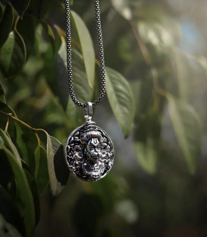 Hanuman Ji Pendant Oxodaised Silver Chain - Hook2Cart