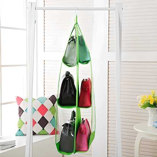 6 Pocket PVC Storage Organizer Hanging Bags - Hook2Cart