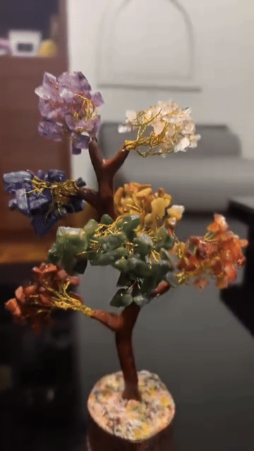 7 Chakra Natural Gemstone Crystal Tree